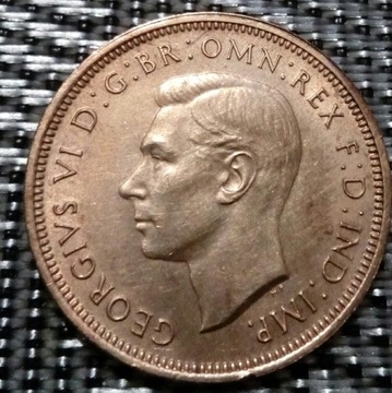 Anglia Jerzy VI Half Penny 1938 brąz