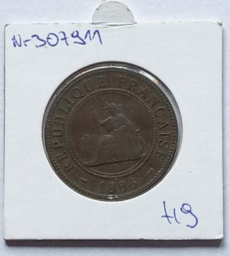 1 cent 1886r. Indo-Chiny