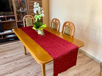 Bieżnik 237x49 cm  * długi w złote gwiazdki