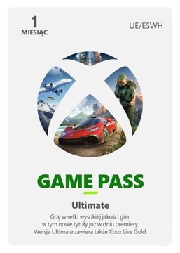 XBOX GAME PASS ULTIMATE 1 MIESIĄC 30 DNI KLUCZ KOD