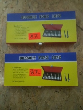 Zestaw Kluczy  Torx 18 sztuk Bussole 1/2 1/4  