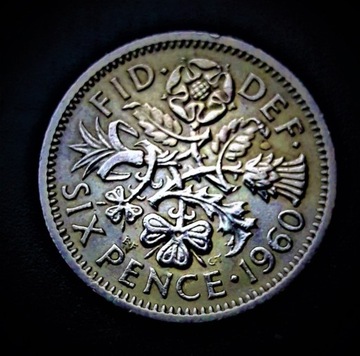 SIX  PENCE---1960----ANGLIA