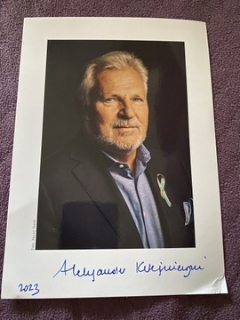 Oryginalny autograf Aleksandra Kwaśniewskiego