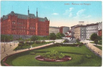 SZCZECIN- Stettin- Rathaus mit Anlagen-ca. 1910