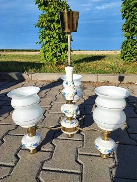 STYLOWY ŻYRANDOL LAMPA PORCELANA MOSIĄDZ