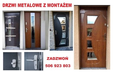 Drzwi zewnętrzne metalowe z montażem do domu