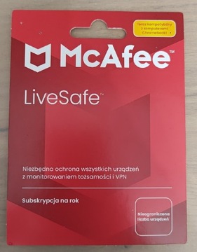 McAfee LiveSafe - subskrypcja 1 rok