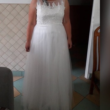 Suknia ślubna\poprawinowa r44-46 biała