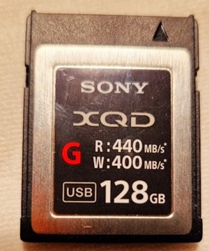 SONY XQD 128 GB , R 440MB/s, W 400MB/s 