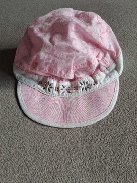 Różowa czapka dla dziewczynki. Obwód 48 cmRóżowa c