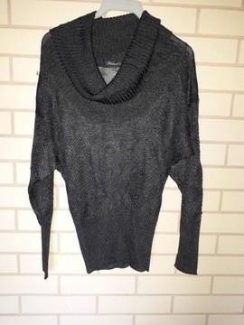 Granatowa ażurowa bluzka cienki sweter Reserved S 