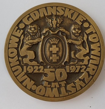 Medal 50 LAT GDAŃSKIEGO TOWARZYSTWA NAUKOWEGO 1972