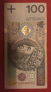 Banknot 100zł seria JP stary wzór stan bdb
