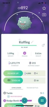 pokemon go koffing shiny