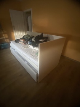 Łóżko drewniane rozkładane 2 osobowe