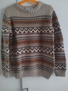 H&M sweter bawełniany wzory NOWY 128 134 7-8 lat