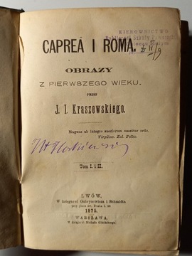 Caprea i Roma J.I.Kraszewski T.I-IV