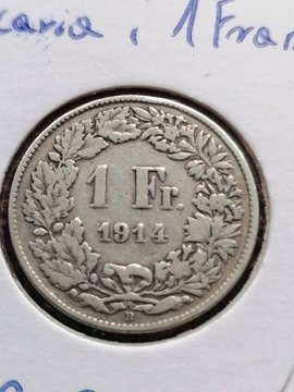 1frank Szwajcaria 1914(srebro) 