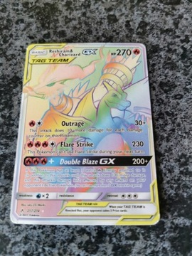 Karta pokemon Reshiram&Charizard Rainbow