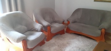 komplet wypoczynkowy sofa + dwa fotele 