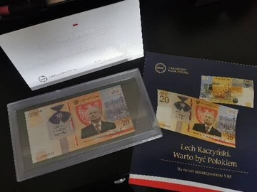 Lech Kaczyński Banknot NISKI NMER 986/87/88 