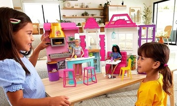 Barbie duży zestaw walizka Restauracja + Lalka