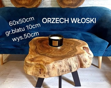 Stolik kawowy 60x50m ława plaster drewna WYSYŁKA 