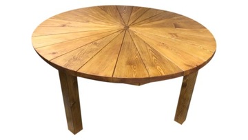 Stół okrągły drewniany ogrodowy / domowy 100-200cm