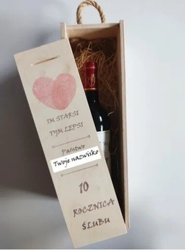 Skrzynka/pudełko na wino z nadrukiem 