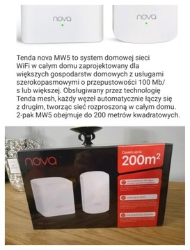 Zestaw wi-fi 200m Tenda Nova 2w1 