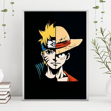 Plakat Anime Naruto x Luffy Ozdoba A3