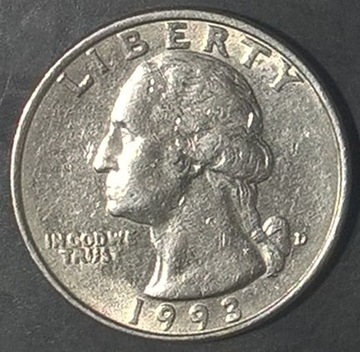 Moneta Quarter Dollar Double Die 1993 D 