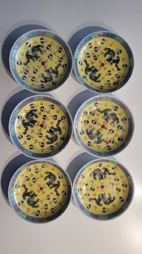 Porcelana chińska talerzyk talerzyki 6 sztuk
