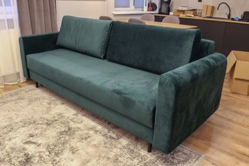 NOWA 3-osobowa sofa Luiza ciemnozielony welur