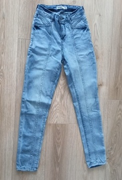 Spodnie jeansowe Drywash r.34, przeszycia.