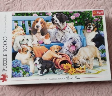 Psy w ogrodzie puzzle 1000 Trefl