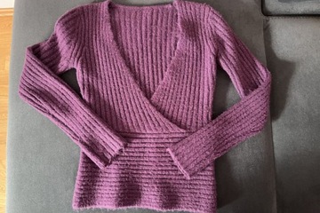 Fioletowy swetr z wełny i moheru