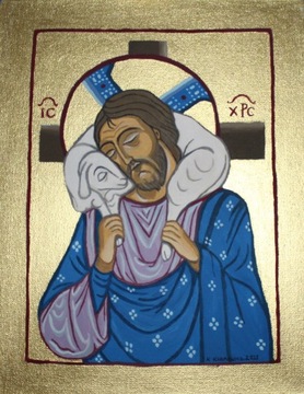 obraz olejny Jezus Chrystus Dobry Pasterz ikona