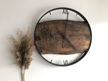 Zegar z naturalnego drewna 50cm RĘKODZIEŁO