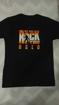 T-shirt męski QUEEN "WE WILL ROCK YOU OSLO" r. L