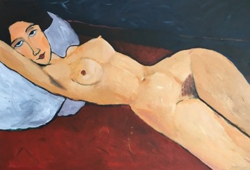 Obraz, Akt, Kopia " Kobieta Leżąca"-Modigliani