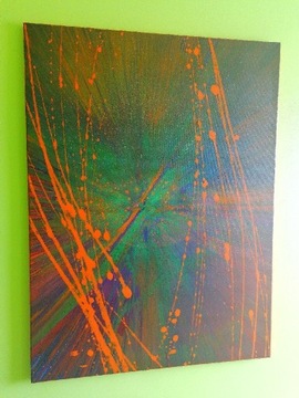 Abstrakcyjny obraz akrylowy "Orange" 60x80 cm
