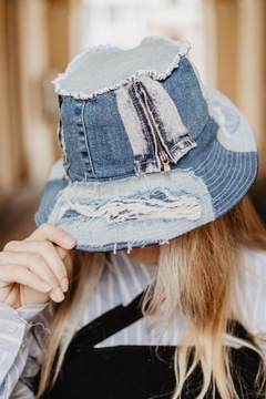 Bucket hat, kapelusz, jeansowy, jeans