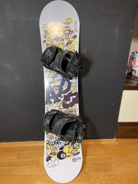 Deska snowboardowa APO 115cm, wiązania Rage fastec