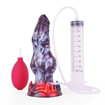 1 CUM Silver Dark dog wolf dildo a'la BadDragon