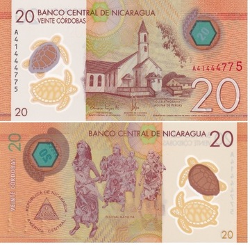 Nikaragua 20 Cordobas P-210b 2019 POLIMER UNC