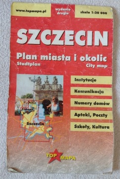 Szczecin plan miasta i okolic 2003 - unikat!