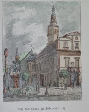 1888 oryginał ŚWIDNICA SCHWEIDNITZ Śląsk rynek