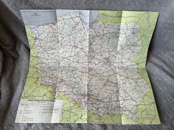 Mapa samochodowa Polski - 1977