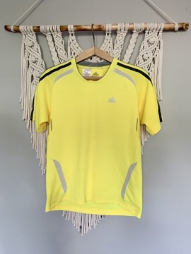 Adidas M żółty t-shirt logo elementy odblaskowe